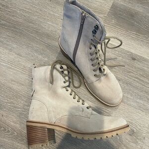 Seychelles Combat Lace Up Heeled Boots, Size 10